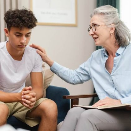 Teenage,Boy,Receives,Support,From,A,Psychologist,During,A,Therapy